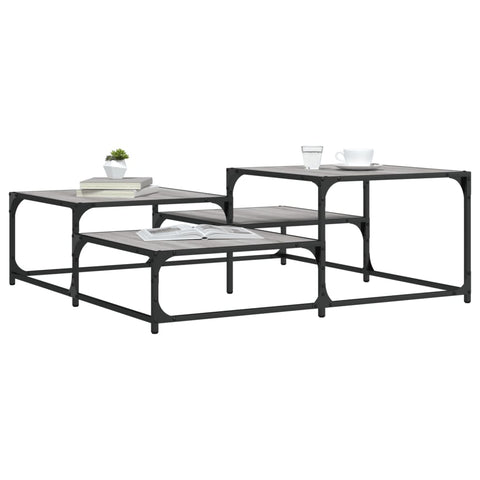 vidaXL Coffee Table Grey Sonoma 107x107x40 cm Engineered Wood