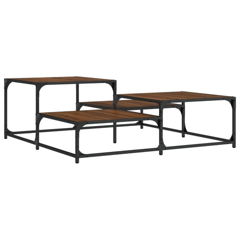 vidaXL Coffee Table Brown Oak 107x107x40 cm Engineered Wood
