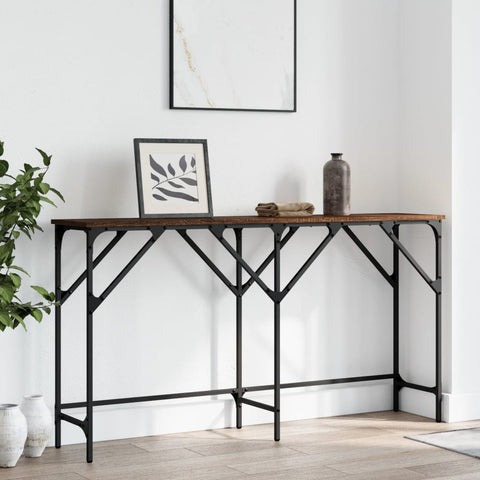 vidaXL Console Table Brown Oak 140x29x75 cm Engineered Wood