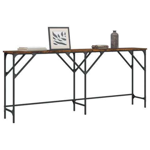 vidaXL Console Table Smoked Oak 180x29x75 cm Engineered Wood