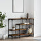 vidaXL Console Table with Shelves Smoked Oak 100x35x75 cm