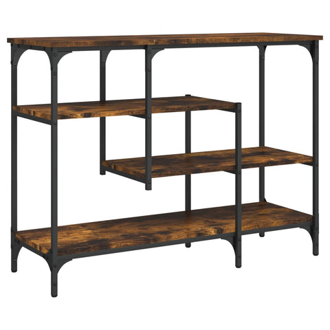 vidaXL Console Table with Shelves Smoked Oak 100x35x75 cm