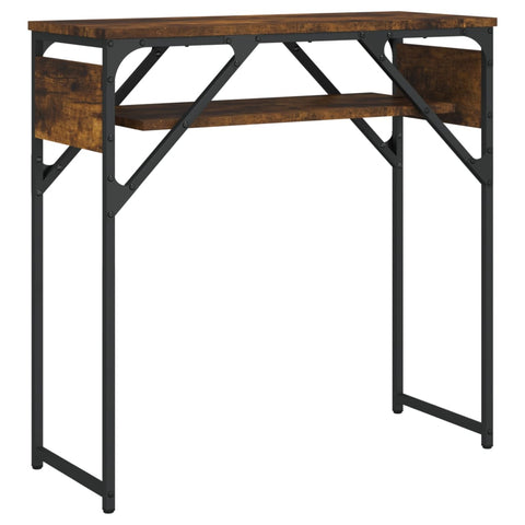 vidaXL Console Table with Shelf Smoked Oak 75x30x75cm Engineered Wood