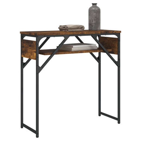 vidaXL Console Table with Shelf Smoked Oak 75x30x75cm Engineered Wood