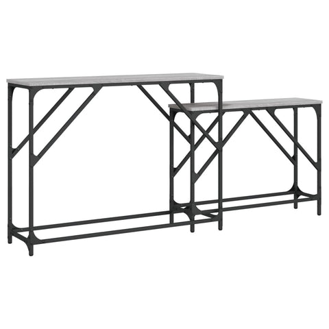 vidaXL Nesting Console Tables 2 pcs Grey Sonoma Engineered Wood