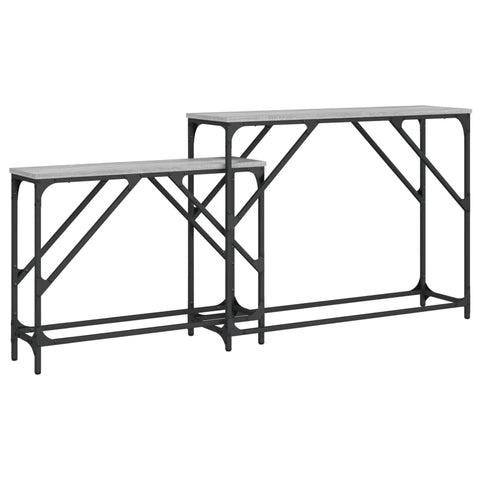 vidaXL Nesting Console Tables 2 pcs Grey Sonoma Engineered Wood