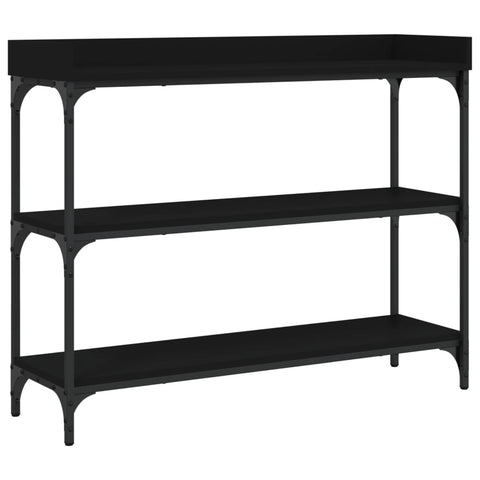 vidaXL Console Table with Shelves Black 100x30x80 cm