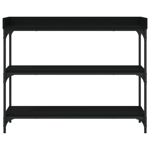 vidaXL Console Table with Shelves Black 100x30x80 cm