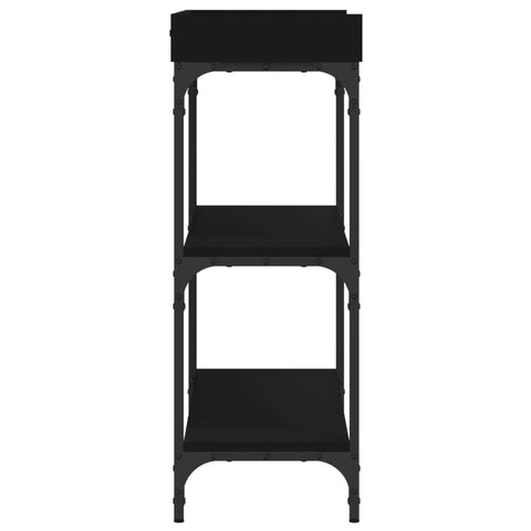vidaXL Console Table with Shelves Black 100x30x80 cm