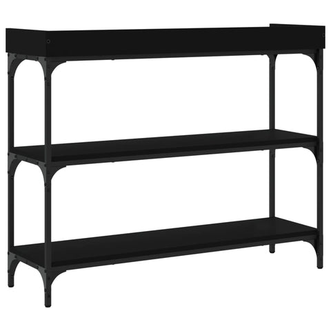 vidaXL Console Table with Shelves Black 100x30x80 cm