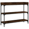 vidaXL Console Table with Shelves Smoked Oak 100x30x80 cm