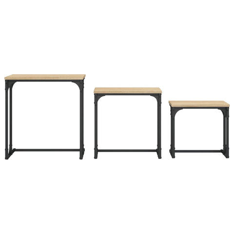 vidaXL Nesting Coffee Tables 3 pcs Sonoma Oak Engineered Wood