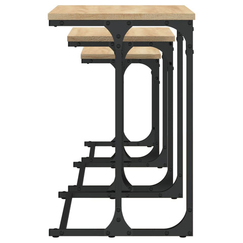 vidaXL Nesting Coffee Tables 3 pcs Sonoma Oak Engineered Wood