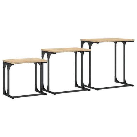 vidaXL Nesting Coffee Tables 3 pcs Sonoma Oak Engineered Wood