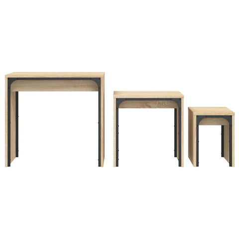 vidaXL Nesting Coffee Tables 3 pcs Sonoma Oak Engineered Wood