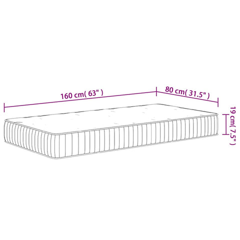 vidaXL Pocket Spring Mattress for Kids Medium 80x160 cm