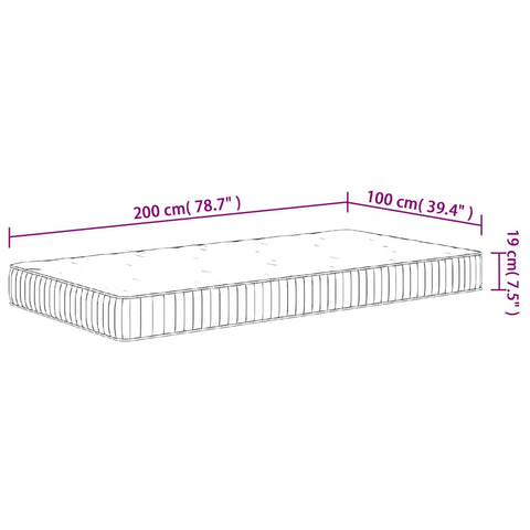 vidaXL Pocket Spring Mattress Medium 100x200 cm