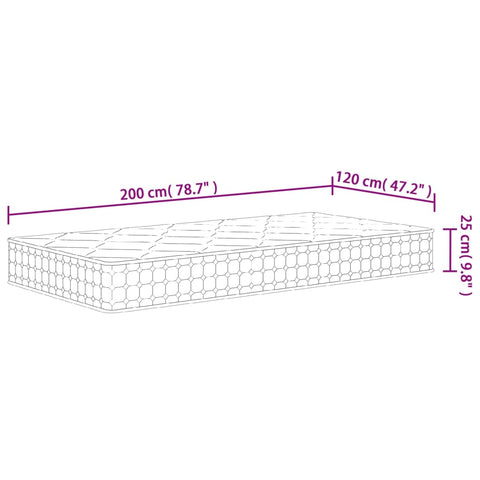 vidaXL Pocket Spring Mattress Medium Firm 120x200 cm