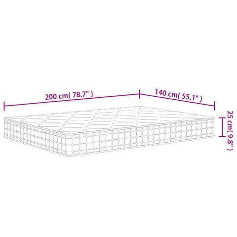 vidaXL Pocket Spring Mattress Medium Firm 140x200 cm