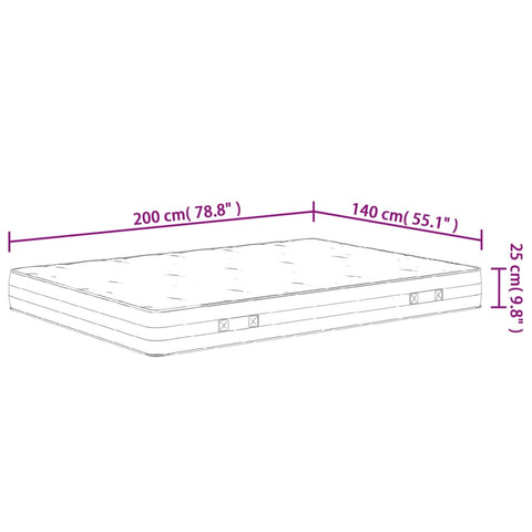 vidaXL Pocket Spring Mattress Medium Firm 140x200 cm