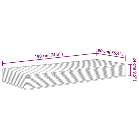 vidaXL Foam Mattress Medium Soft 90x190 cm Single Size