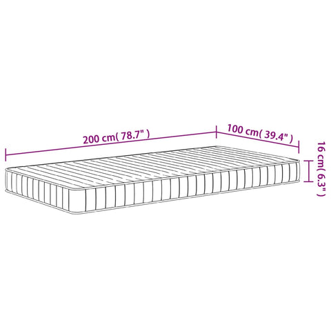 vidaXL Foam Mattress Medium Soft 100x200 cm