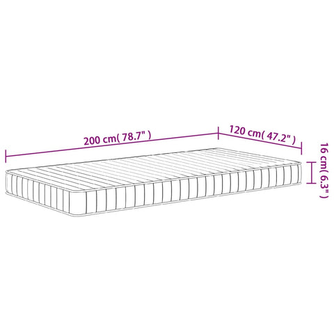 vidaXL Foam Mattress Medium Soft 120x200 cm