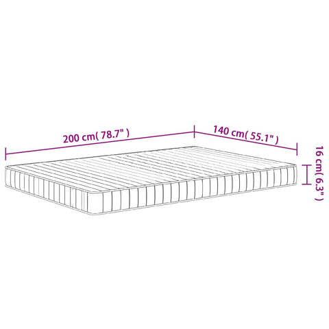 vidaXL Foam Mattress Medium Soft 140x200 cm