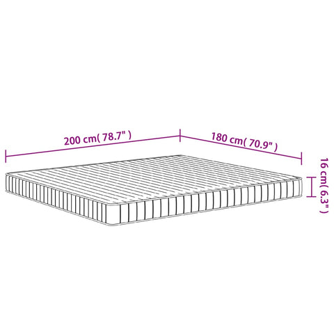 vidaXL Foam Mattress Medium Soft 180x200 cm