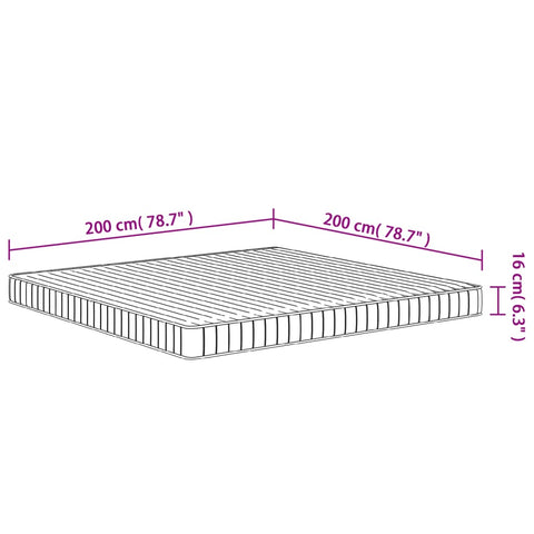 vidaXL Foam Mattress Medium Soft 200x200 cm