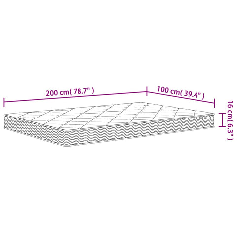 vidaXL Foam Mattress Medium Soft 100x200 cm