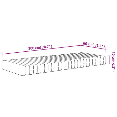 vidaXL Foam Mattress Medium Soft 80x200 cm