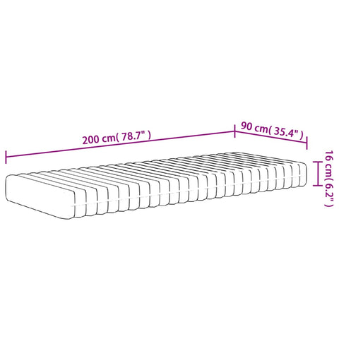 vidaXL Foam Mattress Medium Soft 90x200 cm