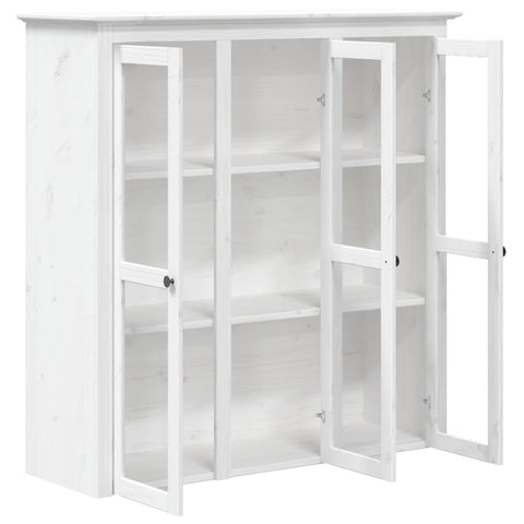 vidaXL Highborad "BODO" White 115.5x43x200.5 cm Solid Wood Pine