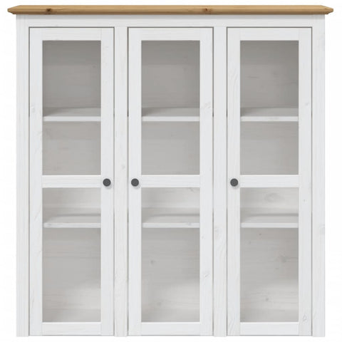 vidaXL Highborad "BODO" White and Brown 115.5x43x200.5cm Solid Wood Pine