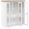 vidaXL Highborad "BODO" White and Brown 115.5x43x200.5cm Solid Wood Pine