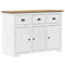 vidaXL Highborad "BODO" White and Brown 115.5x43x200.5cm Solid Wood Pine