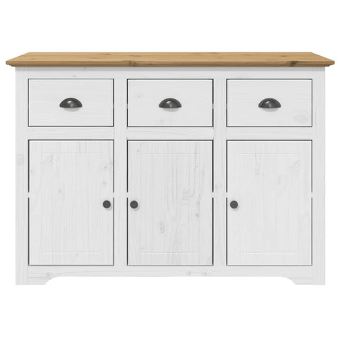 vidaXL Highborad "BODO" White and Brown 115.5x43x200.5cm Solid Wood Pine