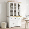vidaXL Highborad "BODO" White and Brown 115.5x43x200.5cm Solid Wood Pine
