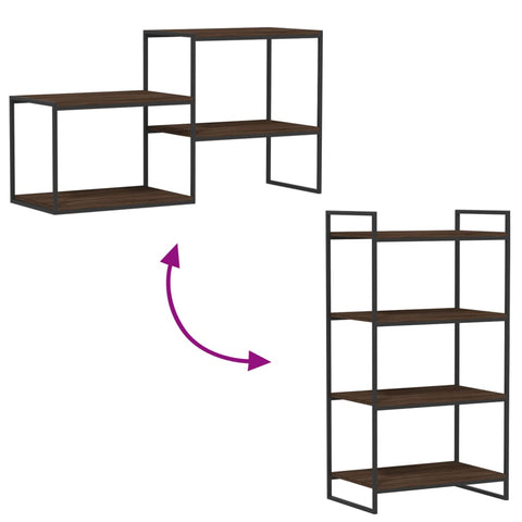 vidaXL Wall Shelves 4 pcs Brown Oak 60x40x1.5 cm Engineered Wood
