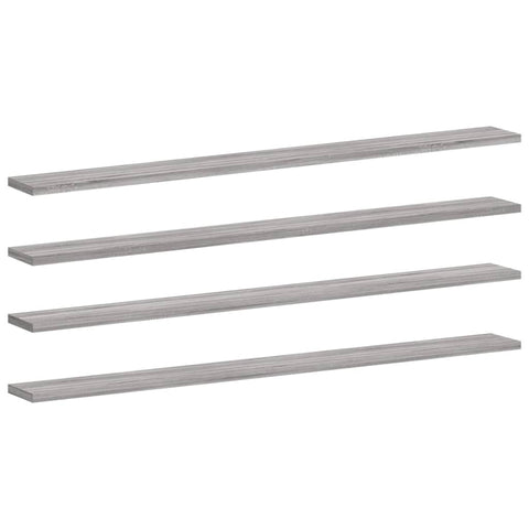 vidaXL Wall Shelves 4 pcs Grey Sonoma 100x10x1.5 cm Engineered Wood