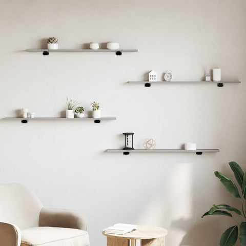 vidaXL Wall Shelves 4 pcs Grey Sonoma 100x10x1.5 cm Engineered Wood