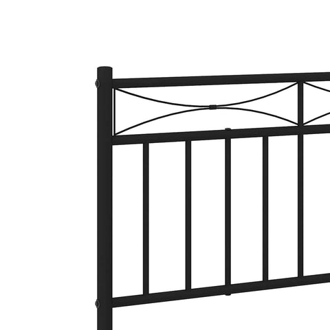 vidaXL Metal Bed Frame without Mattress with Headboard Black 90x200cm