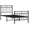 vidaXL Metal Bed Frame without Mattress with Footboard Black 75x190cm