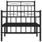 vidaXL Metal Bed Frame without Mattress with Footboard Black 75x190cm