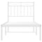 vidaXL Metal Bed Frame without Mattress with Headboard White 75x190cm