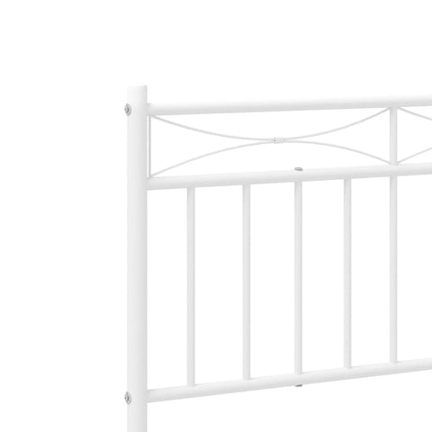 vidaXL Metal Bed Frame without Mattress with Headboard White 183x213cm
