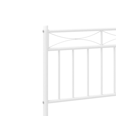 vidaXL Metal Bed Frame without Mattress with Footboard White 75x190cm