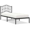 vidaXL Metal Bed Frame without Mattress with Headboard Black 90x200cm