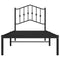 vidaXL Metal Bed Frame without Mattress with Headboard Black 90x200cm